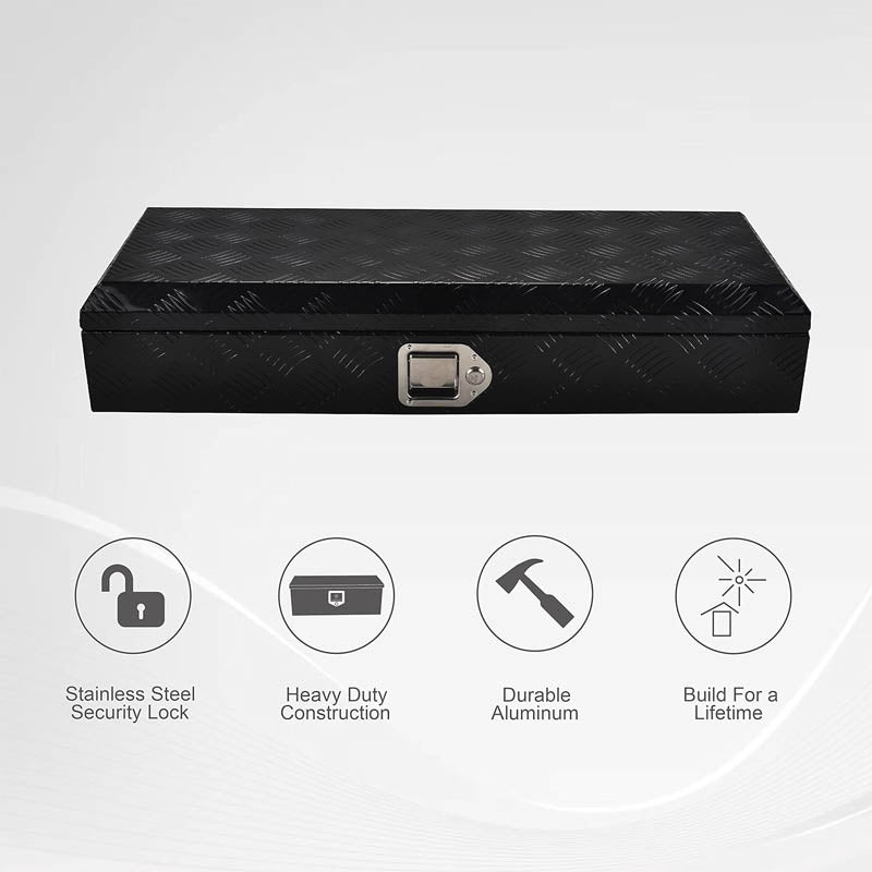 BowLift | Truck Tool Boxes 34.5 Inch Aluminum with Side Handle and Lock Keys  for Pickup, RV, Trailer, Truck Bed