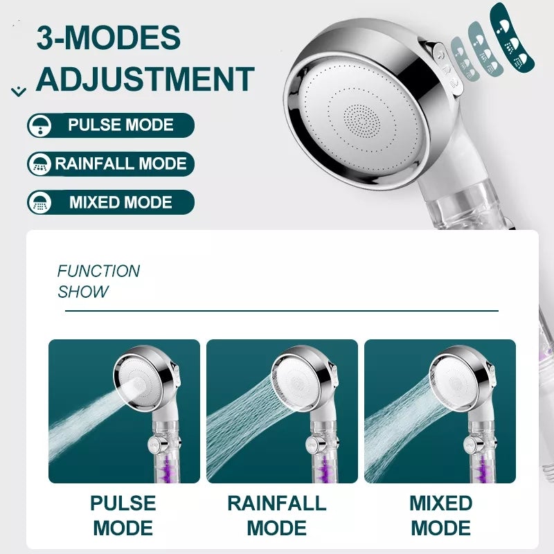 BowLift | 3 Mode Adjustable High Pressure Water Saving Showerhead