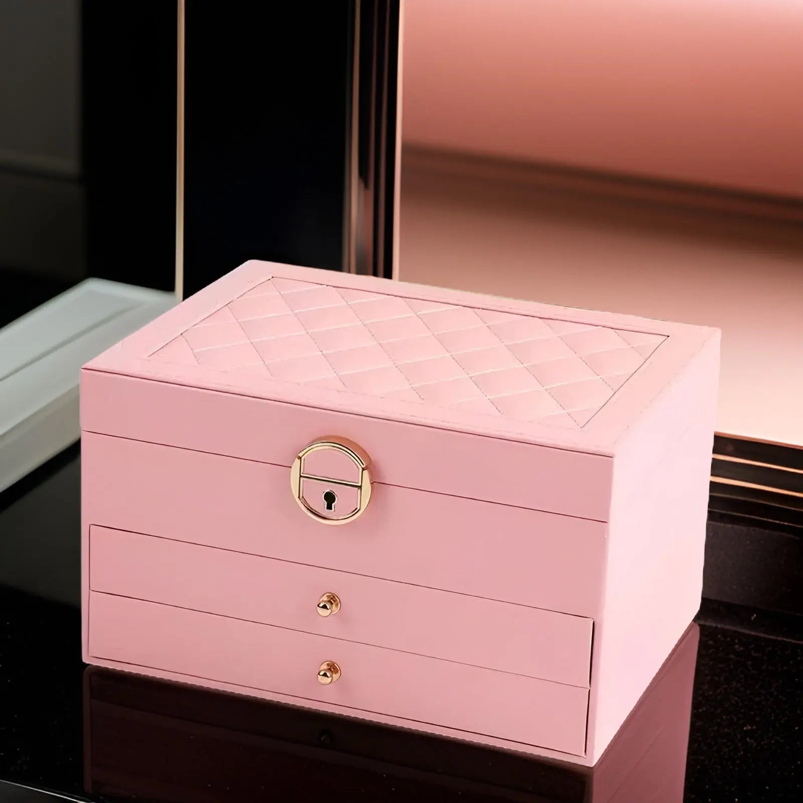 BowLift | EleganceBox – Luxury Multi-Layer Jewellery Organiser in Premium PU Leather