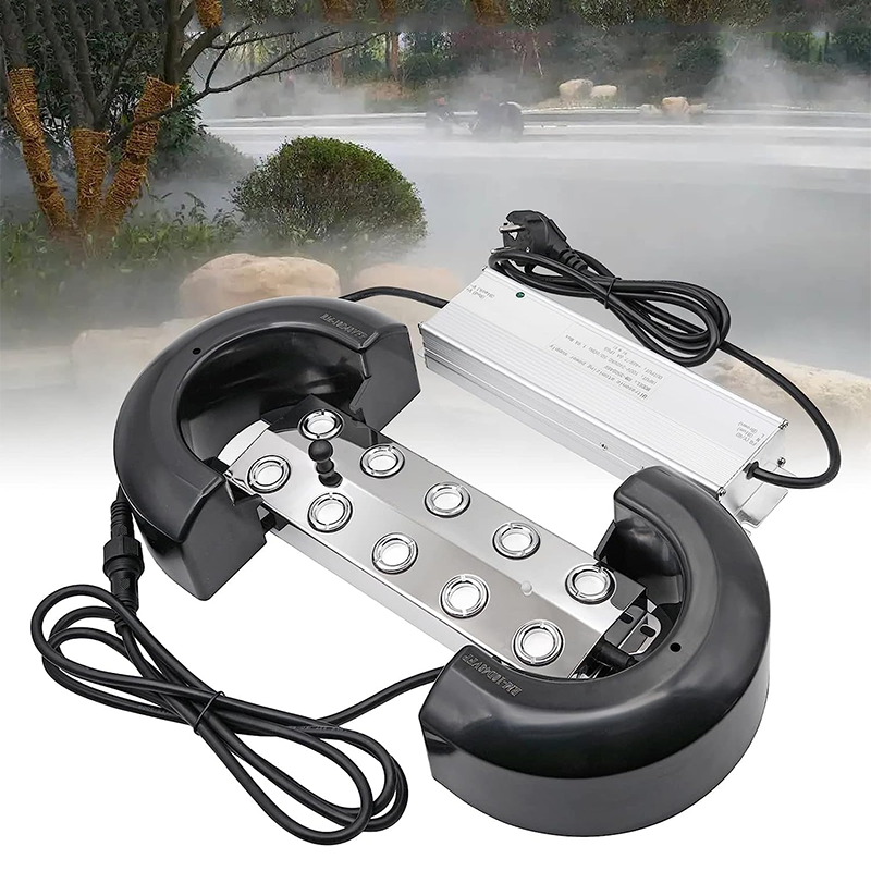 BowLift | Ultrasonic Mist Maker ,Atomizer 10 Heads, 7L/H Ultrasonic Atomizer With 350W Waterproof Power Supply, Heavy Mist Device, Garden Mist Humidifier, Pond Mist Device, Suitable For Gardening Greenhouse Landscape