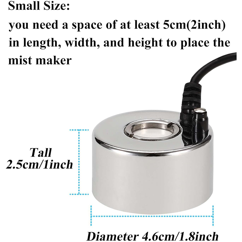 BowLift | Ultrasonic Mist Maker Indoor Fountain Small Atomizer Waterscape AC/DC Adapter Atomizer Pond Stainless Steel Atomizer Rockery Ultrasonic Humidifier Plant Sprayer Decoration