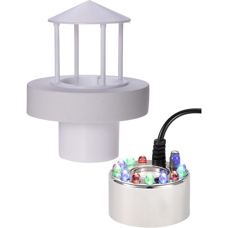 BowLift | Ultrasonic Mist Maker Splashproof Float 12 LED Atomizer Indoor Fountain Small Atomizer Fish Tank AC/DC Adapter Atomizer Large Pot Stainless Steel Atomizer Ultrasonic Humidifier Indoor Sprayer Atomizer Decoration