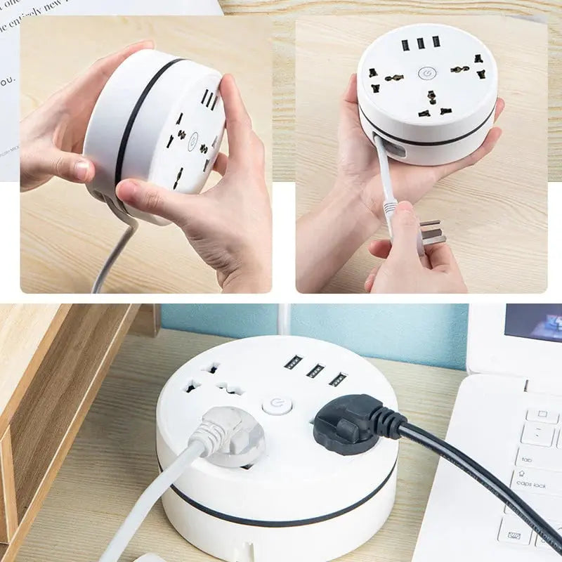 BowLift | Universal power strip with retractable cable & USB ports