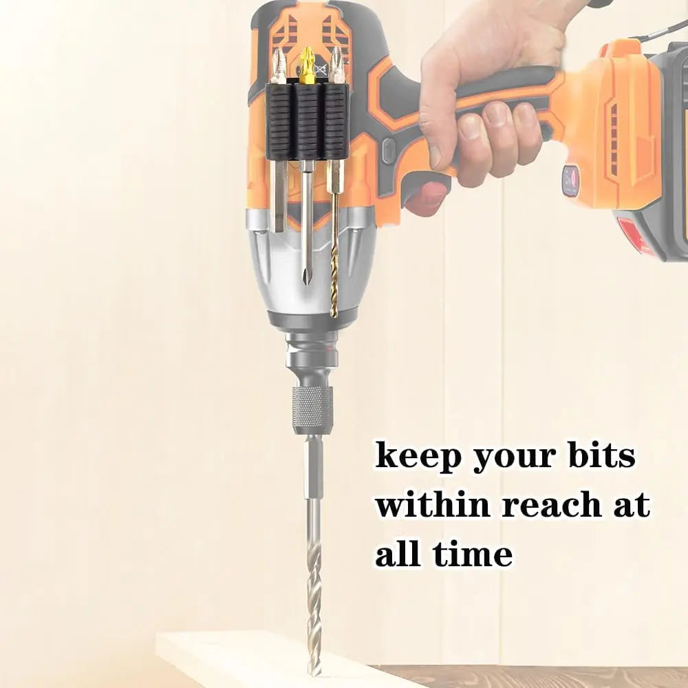 BowLift | Universal self-adhesive drill holder – secure bit storage with strong hold