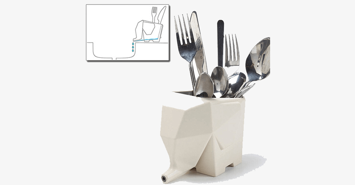 BowLift | Elephant Cutlery Tray - Quickly and easily remove excess water!