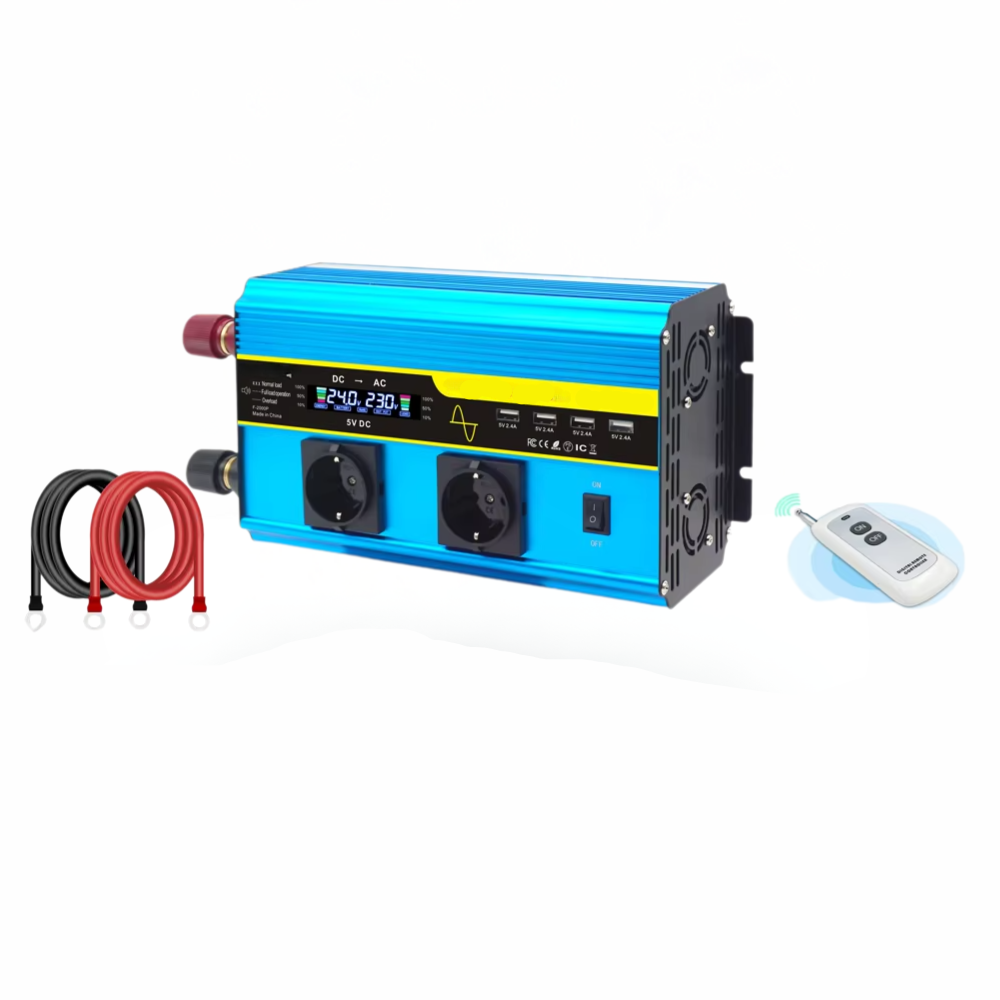 BowLift | 4000W Pure Sine Wave Power Inverter 12V/24V DC to 110V/220V AC Converter for Car and Solar Systems