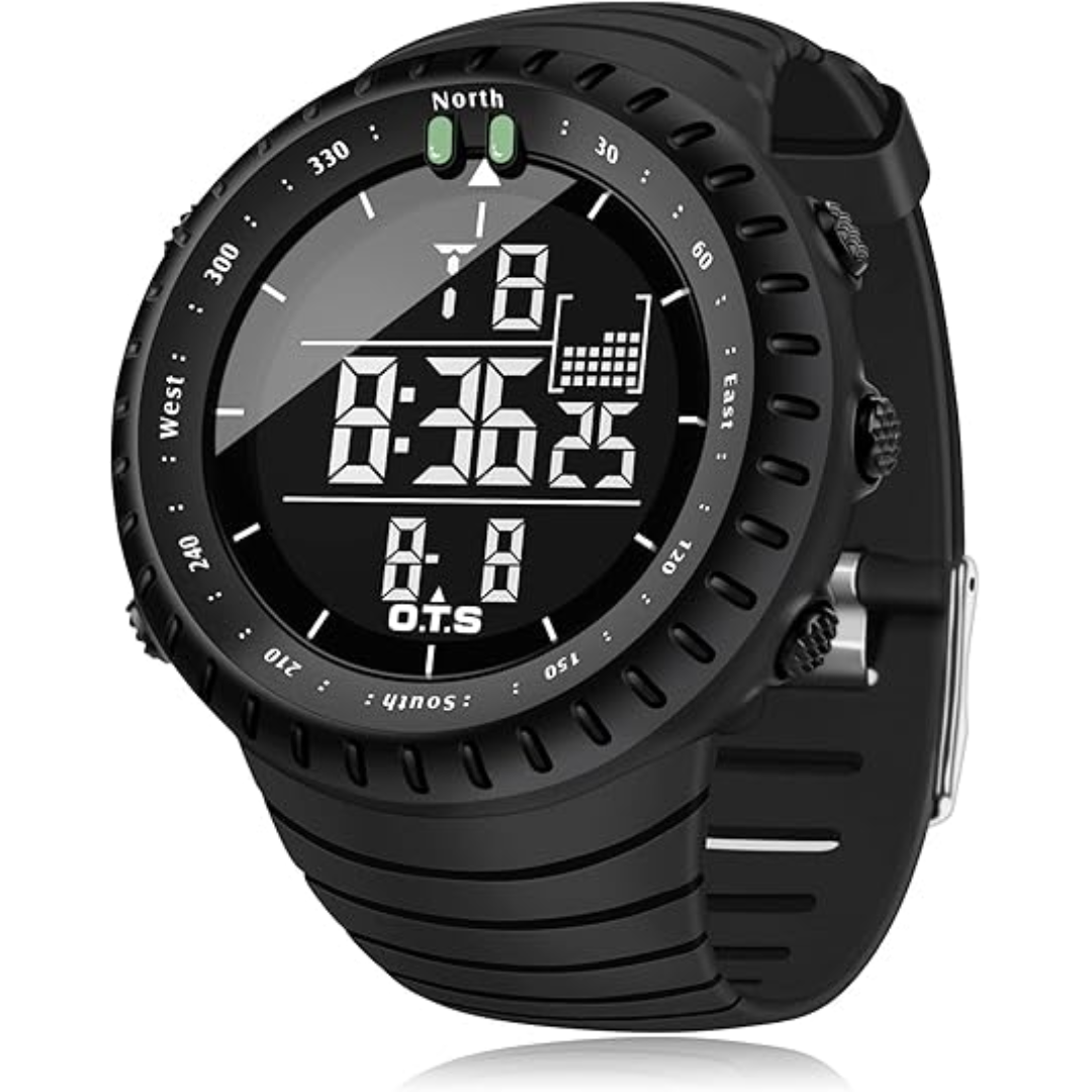 BowLift | Henry Waterproof Men’s Digital Sports Watch – Shockproof, Tactical & LED Backlit Outdoor Timepiece