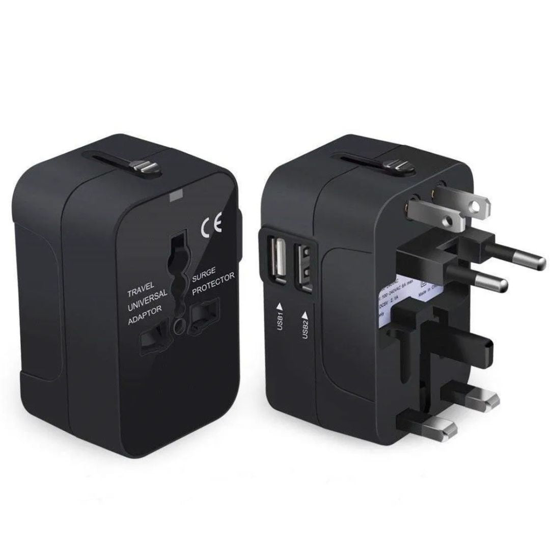 VoltVoyage – Universal Travel Adapter with Dual USB Ports