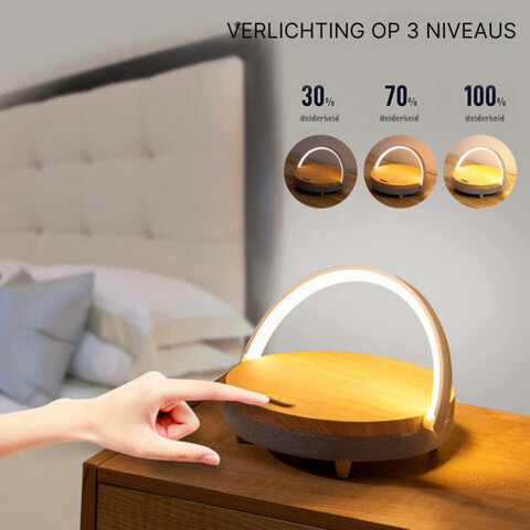 BowLift | 3-in-1 LED Lamp, Bluetooth Speaker & Wireless Charger | Smart Desk Light