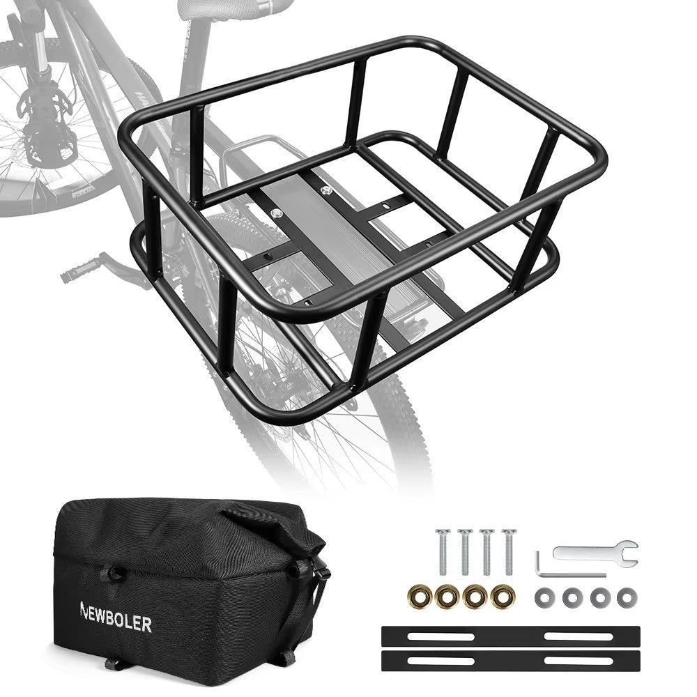 BowLift | Heavy-Duty Rear Bike Basket with Rack – Large Metal Bicycle Carrier for Groceries, Commutes & E-Bikes