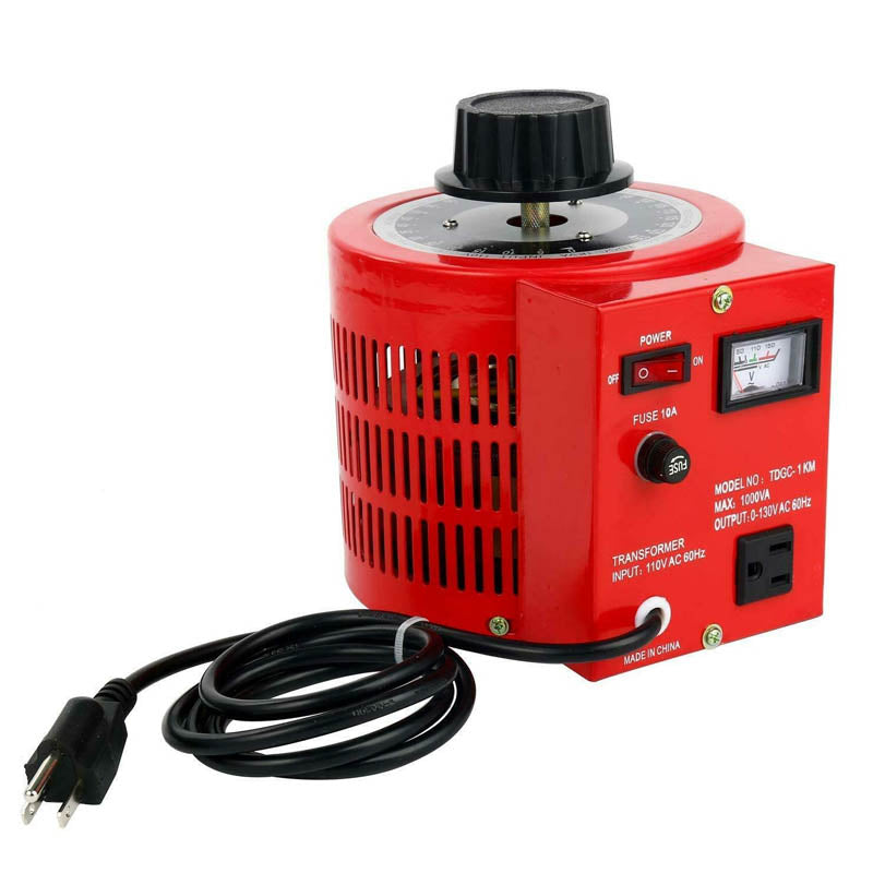 BowLift | 1000VA Auto Variable Voltage Transformer 10 Amp 110V Input 0-130V Output AC Voltage Regulator Power Supply