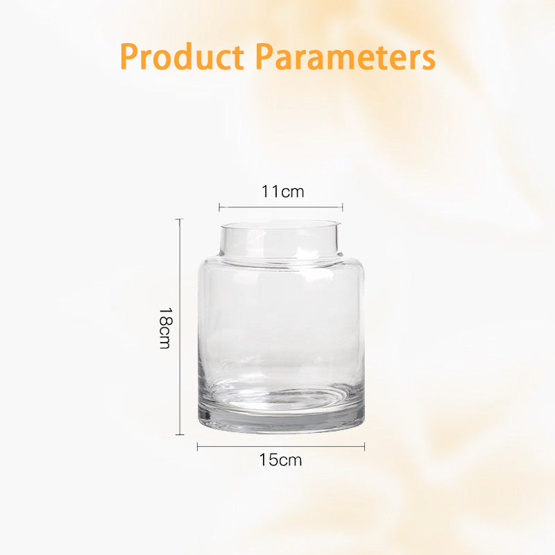 BowLift | Vase Glass Living Room Ornaments, Large-Caliber Flower Arrangement, High-End Transparent Dining Table, Light Luxury Vase