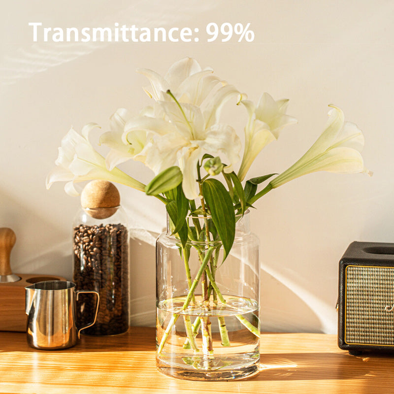 BowLift | Vase Glass Living Room Ornaments, Large-Caliber Flower Arrangement, High-End Transparent Dining Table, Light Luxury Vase