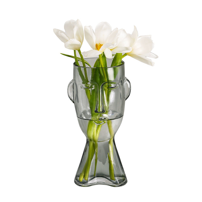 BowLift | Face glass vase decoration, living room flower arrangement decoration, decoration living room dining table Internet celebrity glass vase