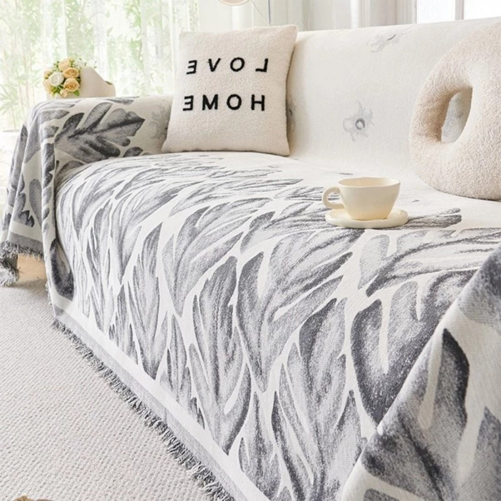 BowLift | Verdure Leaf Pattern Chenille Sofa Cover