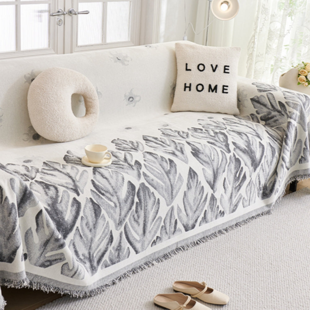 BowLift | Verdure Leaf Pattern Chenille Sofa Cover