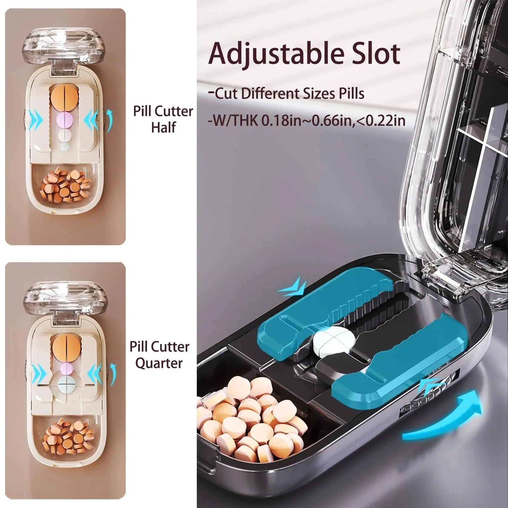 BowLift | Adjustable Pill Cutter with Precision Blade