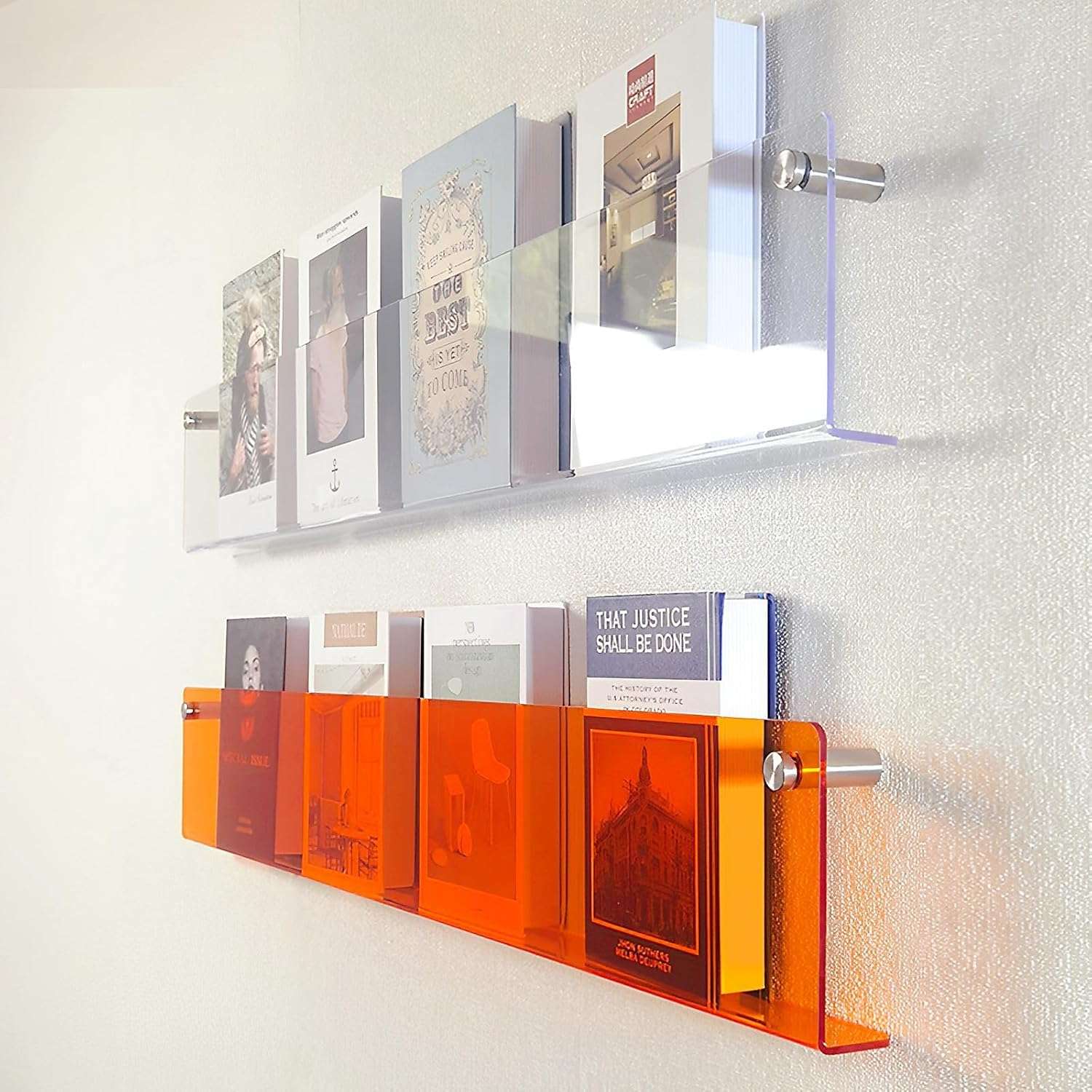 BowLift | Acrylic Wall-mounted Floating Magazine Rack