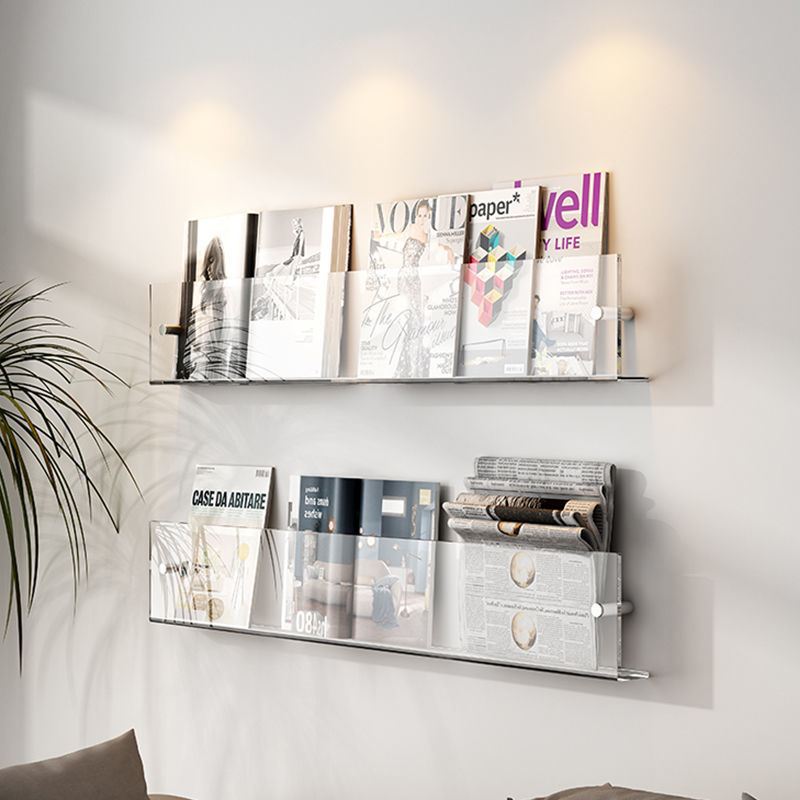 BowLift | Acrylic Wall-mounted Floating Magazine Rack