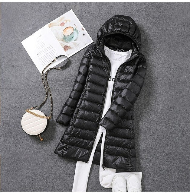 BowLift | Ultralight, Packable, Long Puffer Coat