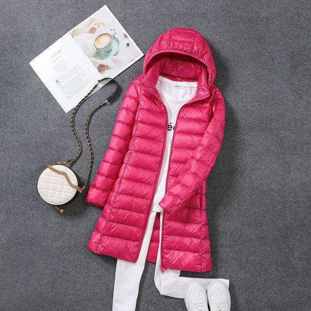 BowLift | Ultralight, Packable, Long Puffer Coat