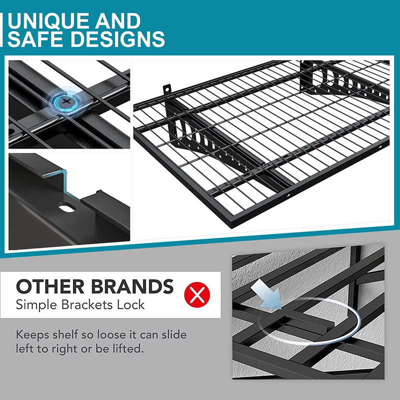 BowLift | Wall Mounted Garage Storage Shelving 2 Pack 2x3ft Loads 500 lbs Strong Garage Organiser Adjustable Shelf Heavy Duty Sturdy Wall Shelves