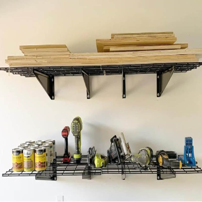 BowLift | Wall Shelf 2 Pack Garage Metal Shelving 1×4ft 12-inch-by-48-inch 300 lbs Load Capacity(Total) for Shop, Shed, Garage Storage