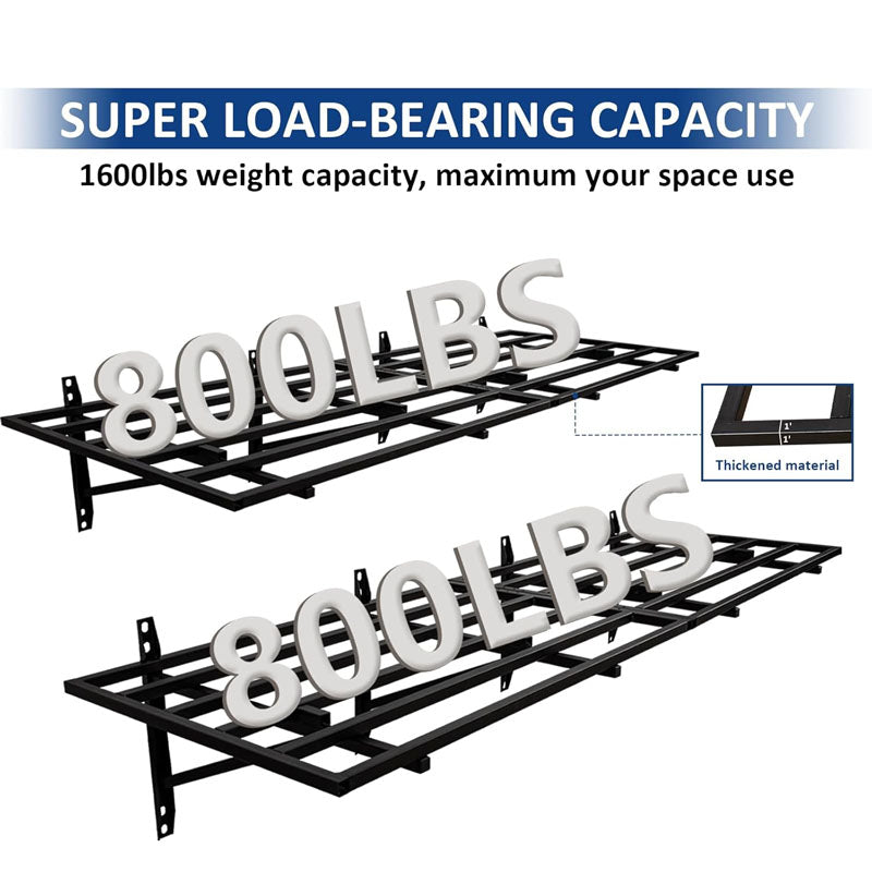 BowLift | Wall Shelf  2-Pack 2x6ft  Heavy Duty Floating Storage Racks 1600 lbs Load Capacity Suitable for Garage Storage Shed Shop