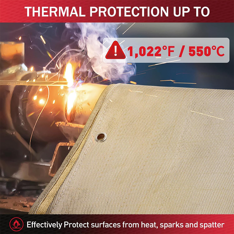 BowLift | Welding Blanket 2 Packs,4x6 ft,Heavy Duty Fiberglass Heat Resistant Fabric,Up To 1022°F Heat Resistant Blanket Set,High Temp Insulation Blanket for Industrial, Smoker, Camping, Grill