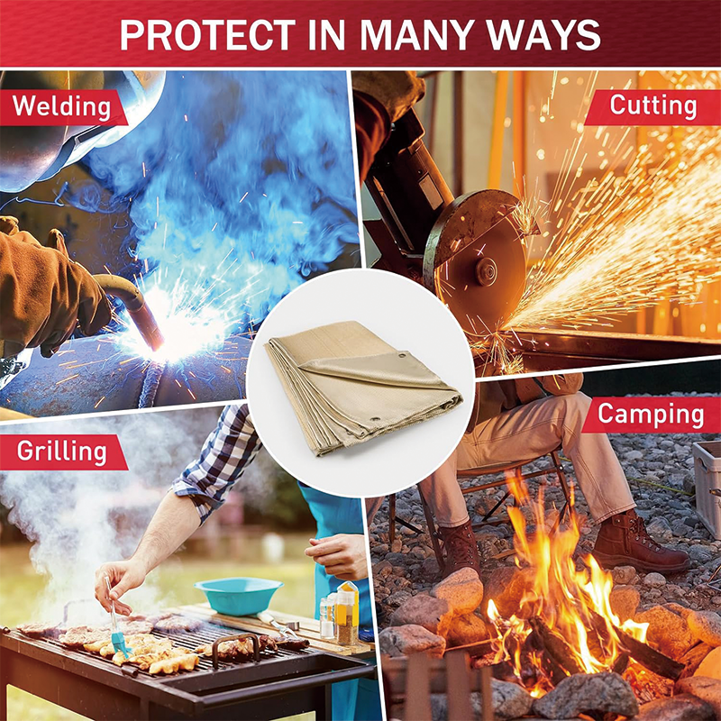 BowLift | Welding Blanket 2 Packs,4x6 ft,Heavy Duty Fiberglass Heat Resistant Fabric,Up To 1022°F Heat Resistant Blanket Set,High Temp Insulation Blanket for Industrial, Smoker, Camping, Grill