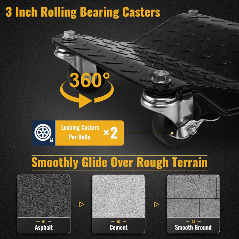 BowLift | Wheel Dolly of 4 Piece 6000 lbs/2722 kg Car Dollies for Moving Cars Trucks Trailers Motorcycles