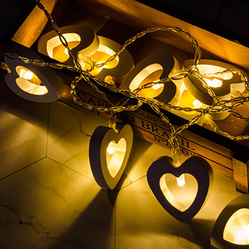 BowLift | Wooden Heart String Lights