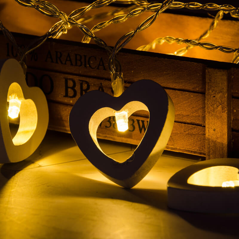 BowLift | Wooden Heart String Lights