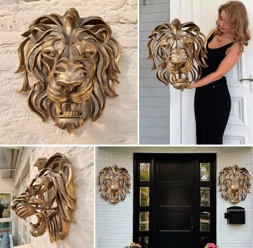 BowLift | RegalRoar Lion - Lion Head Wall Sculpture