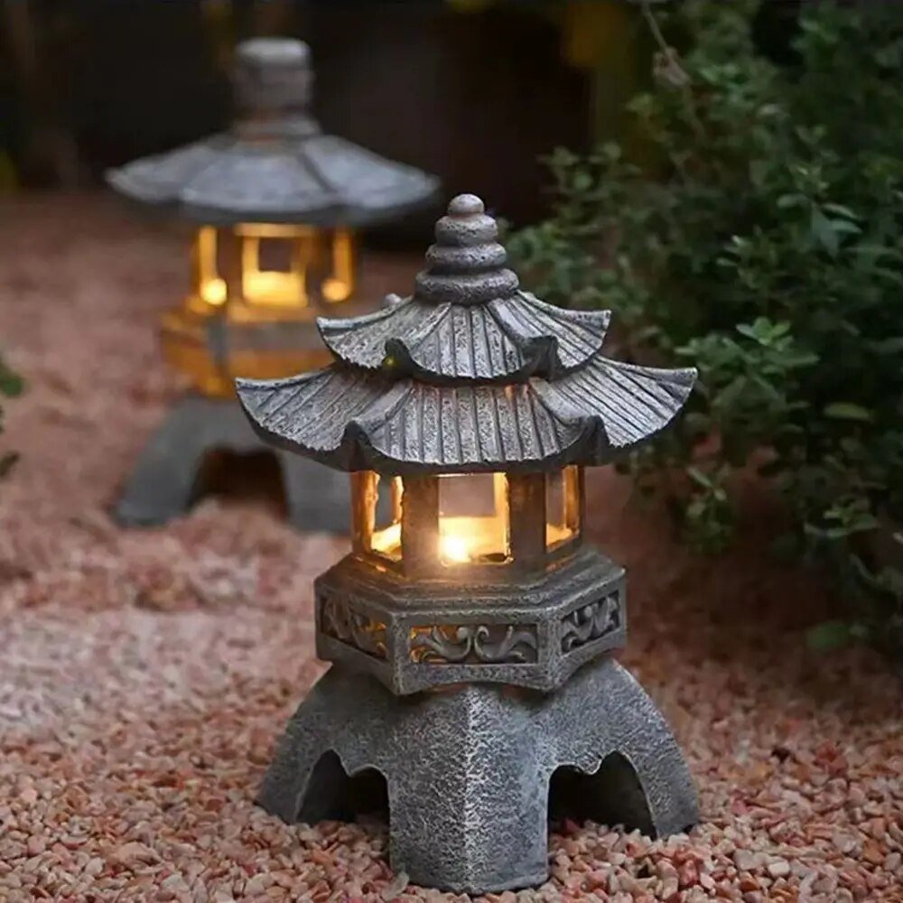 BowLift | ZenGlow - Solar Garden Lamp Pagoda Statue for outside