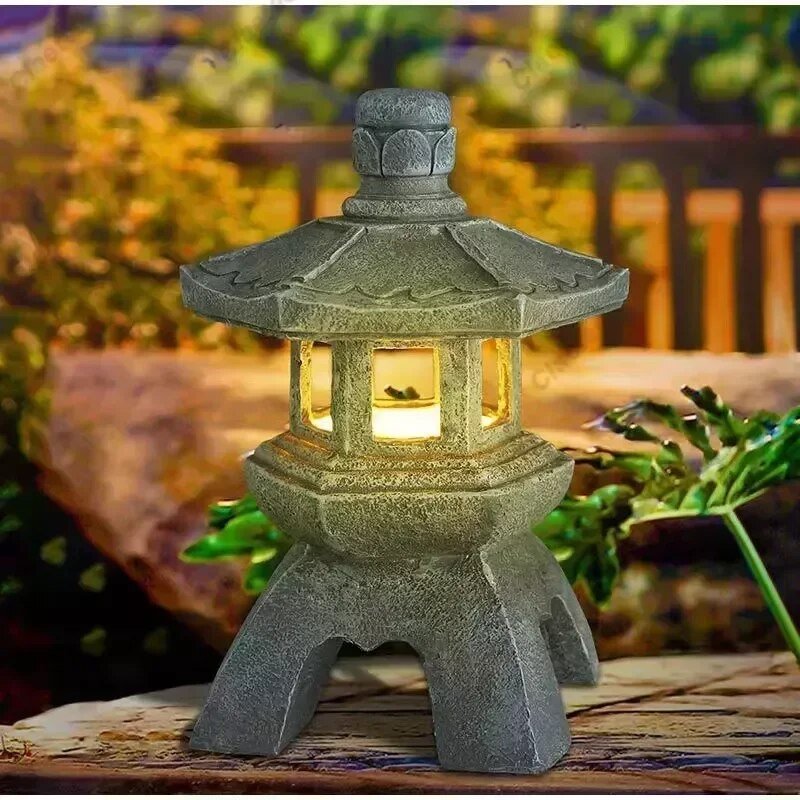 BowLift | ZenGlow - Solar Garden Lamp Pagoda Statue for outside