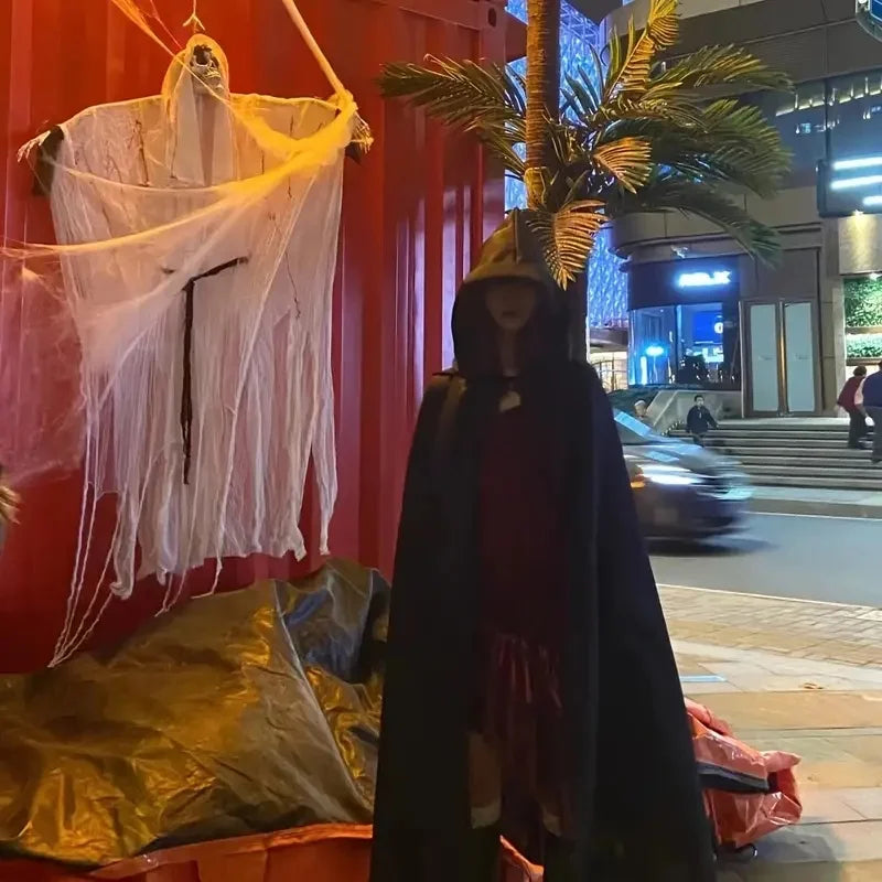 BowLift | Black Cape with Hood – Long Unisex Halloween & Cosplay Wrap