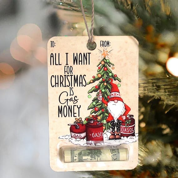 BowLift | Christmas Money Holder Ornament | Wooden Hanging Decoration | Handcrafted Holiday Gift Surprise