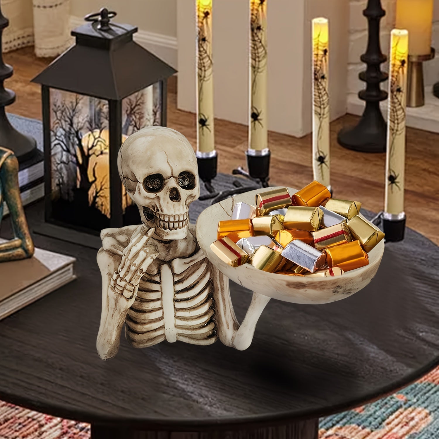 BowLift | GhoulBowl Skull Bowl – Resin Halloween Candy Bowl and Gothic Decoration