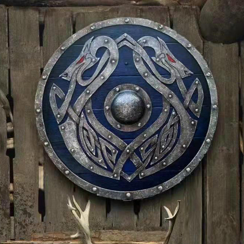 BowLift | Eivor Valhalla Raven Battle Damaged Viking Wooden Shield 30CM