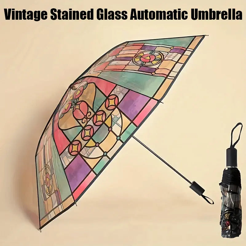 BowLift | Stained Glass Art Umbrella — Automatic Wind PRedection and Rain PRedection