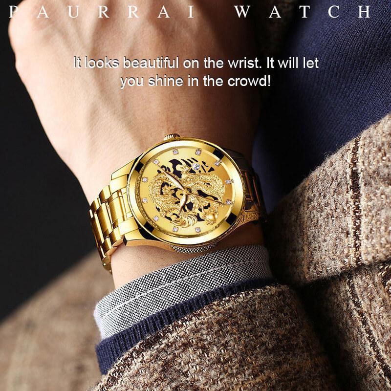 BowLift | Embossed Golden Dragon Watch