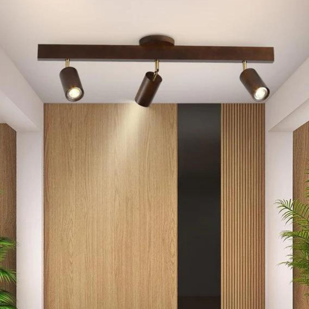 BowLift | EcoLux Adjustable Wooden Ceiling Spotlight with LED Bulb Included