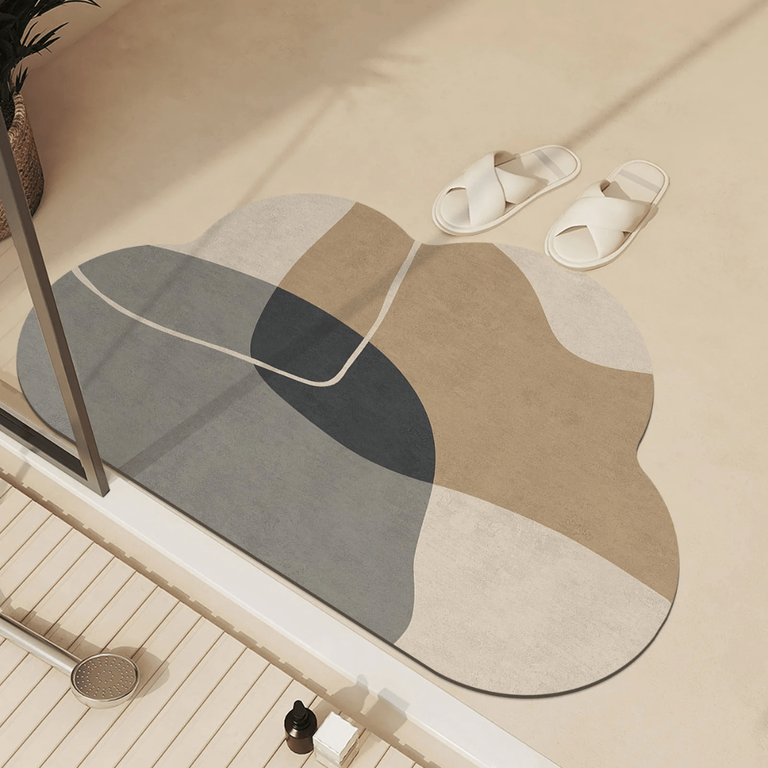 BowLift | AquaLuxe Quick-Dry Absorbent Floor Mat | Elegant non-slip bathroom and kitchen mat for dry, safe floors