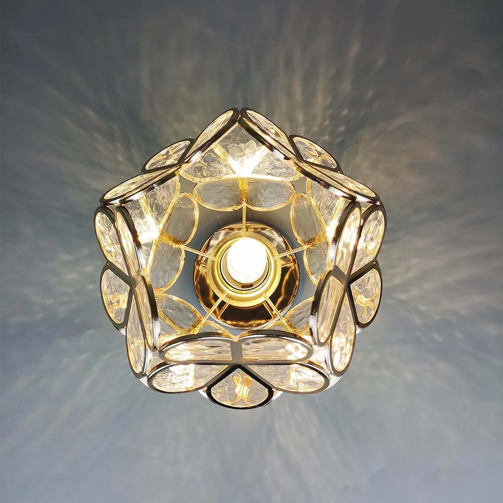 BowLift | Artistic Glass Ceiling Lamp with Flower Pattern - FlowerHall