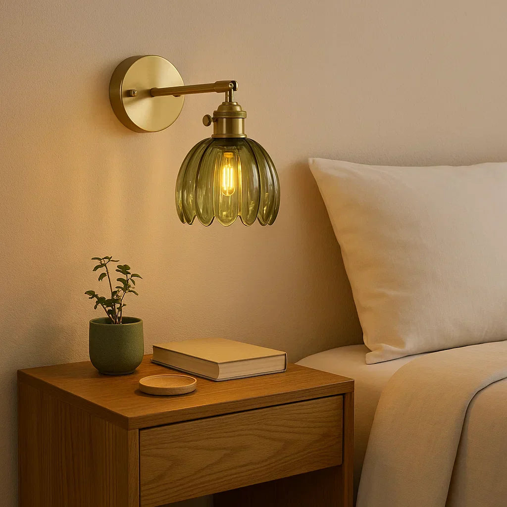 BowLift | Retro Wall Lamp | Glass Tulip Shade Vintage Wall Light