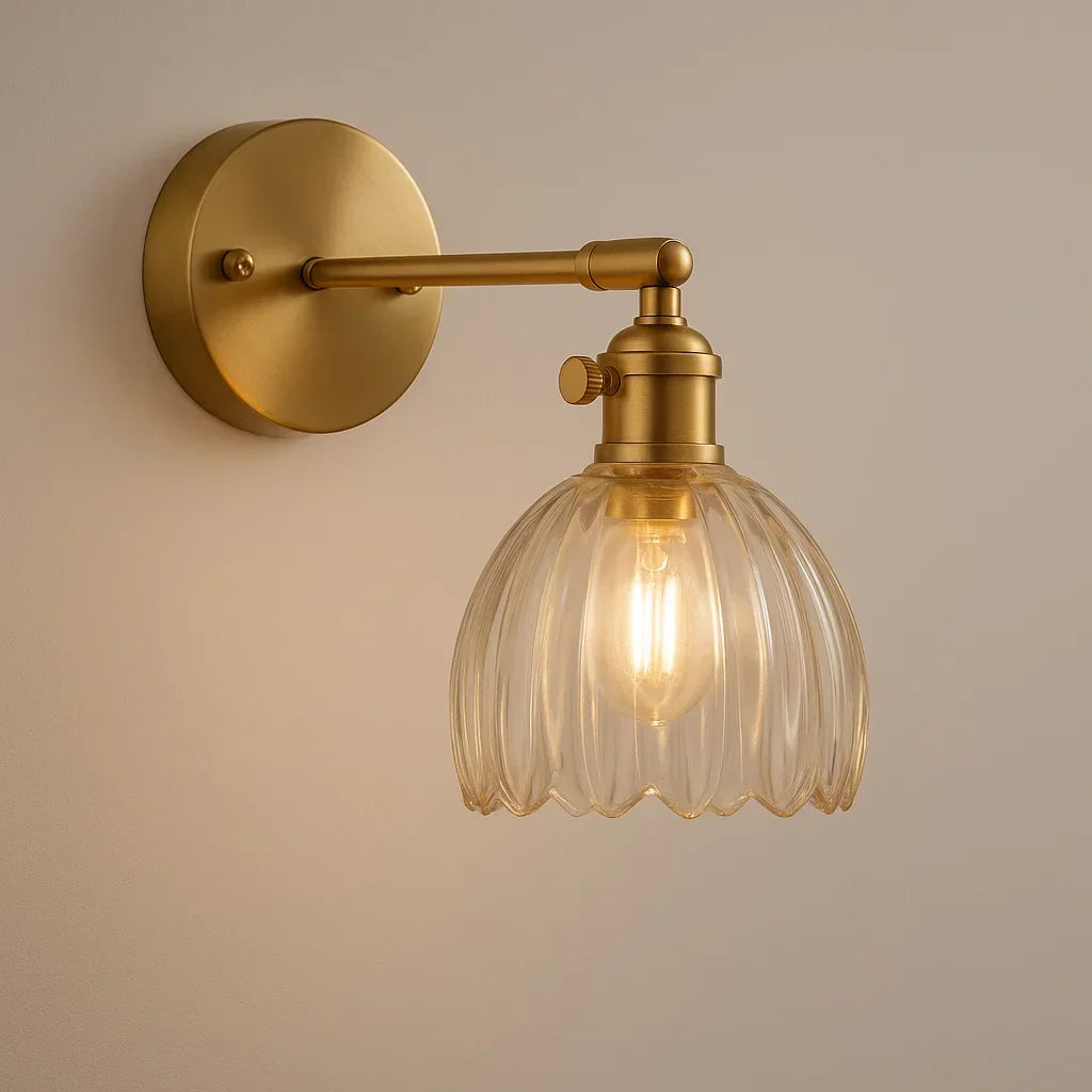 BowLift | Retro Wall Lamp | Glass Tulip Shade Vintage Wall Light