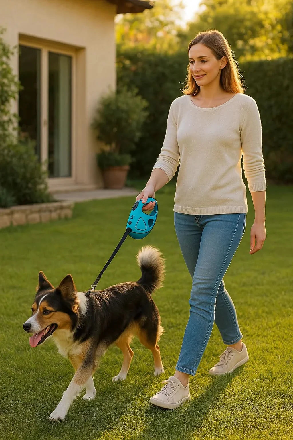 BowLift | Automatic Dog Leash with LED Light & Ergonomic Anti-Slip Handle