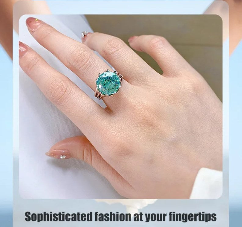 BowLift | 6 Carat Paraiba Blue-green Lotus Diamond Ring