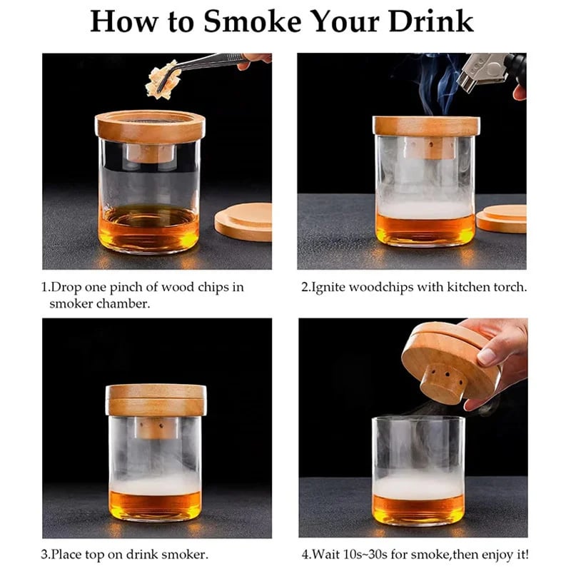 BowLift | Cocktail Smoker with 8 flavors -Bourbon Whiskey Gifts for Men